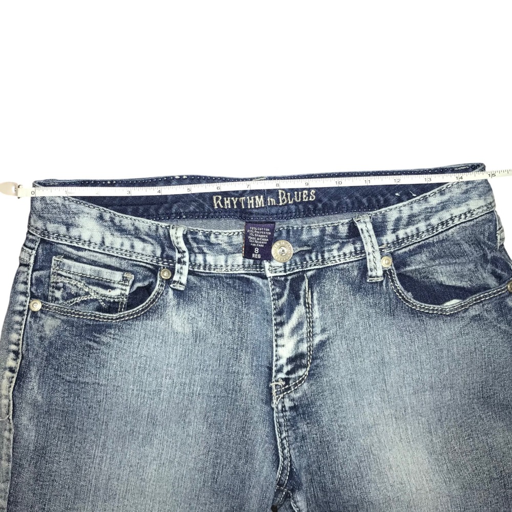 Rhythm in Blues Bailey Womens Denim Bermuda Shorts Blue Size 8 Stretch - Picture 3 of 6